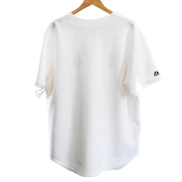 Majestic Boston Red Sox White Home Jersey MLB Sewn Letters Men’s Button Front - Picture 2 of 7